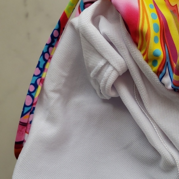 Chenghe Bandeau Blouson Tankini Top High Waisted Bottom Paisley Print Set Size M - Picture 9 of 13